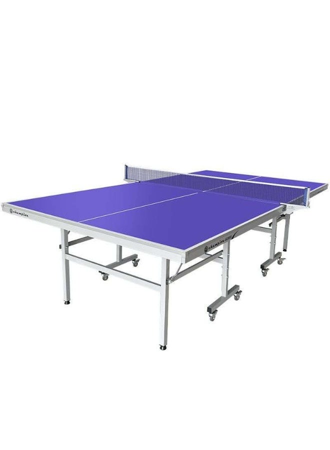 Double Fish GJ2001 Foldable Ping Pong Table, Standard Size Indoor Table Tennis Table with Wheels for Home Training - Image 4